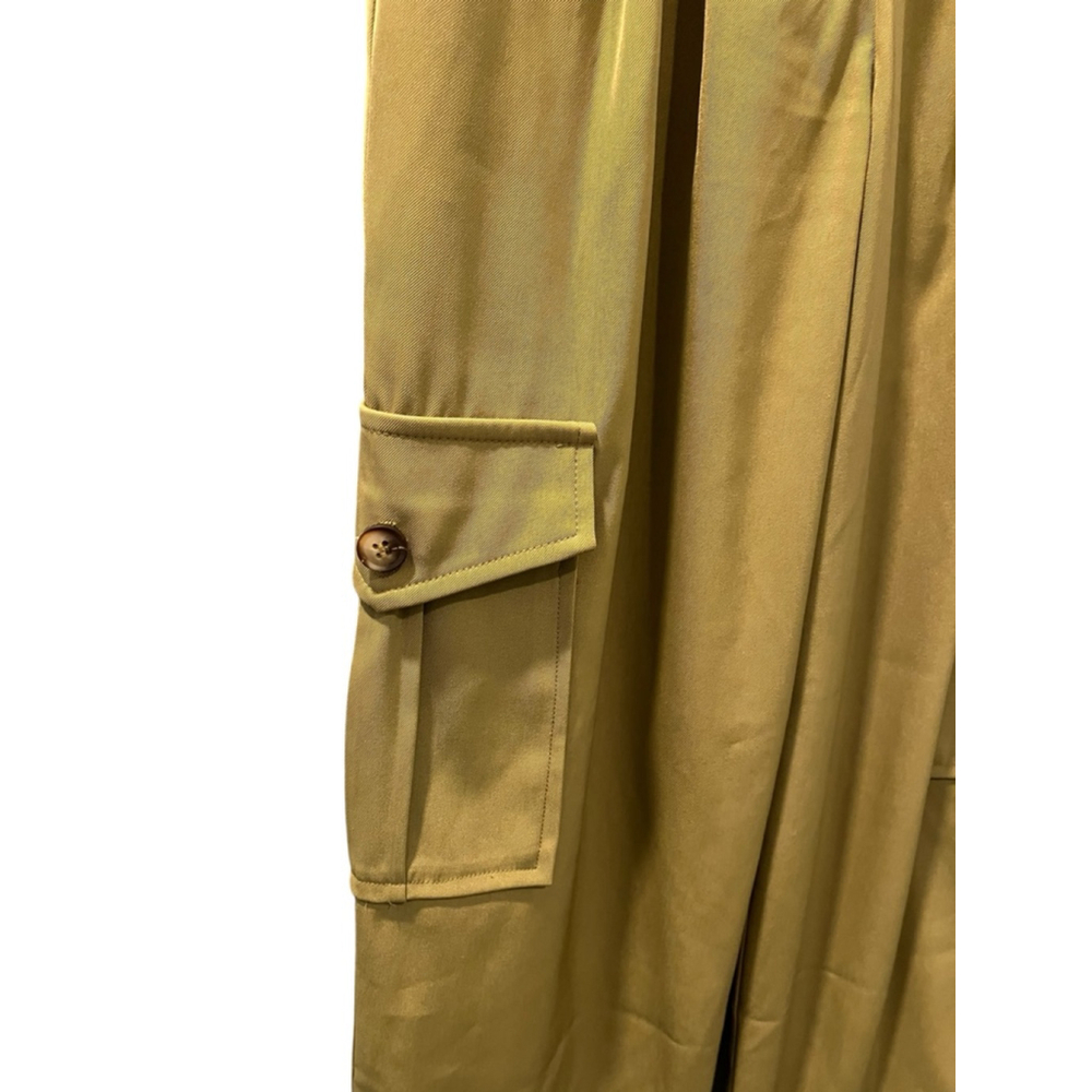 Anthropologie Avec Les Filles Barrel Leg Green Cargo Pants Size 2 Zip Pleated - Picture 5 of 11